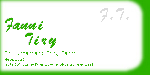 fanni tiry business card